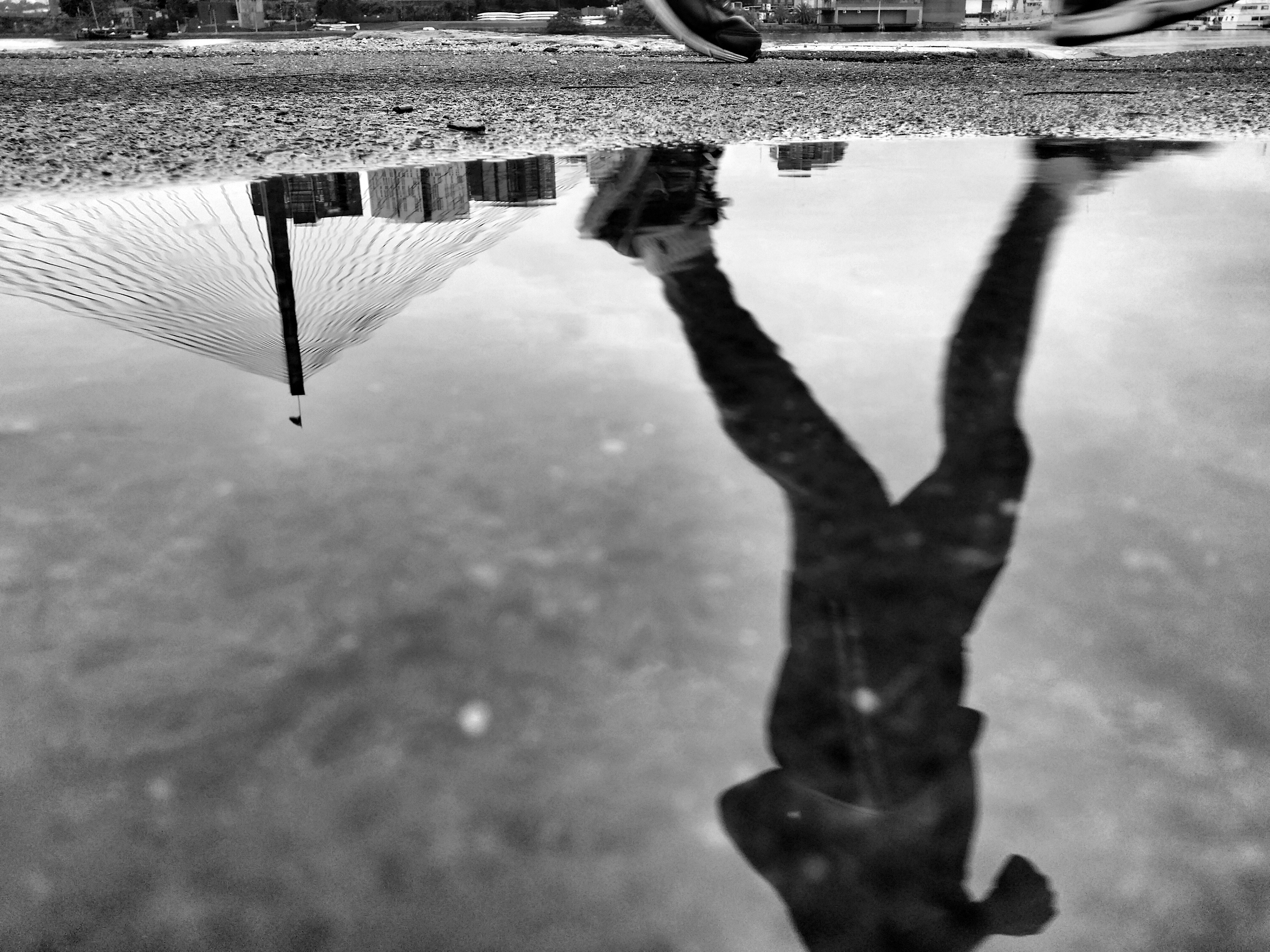 Reflection of a person running
